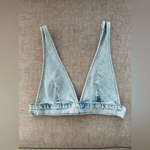 Pull&Bear clear Blue Denim Bralette size M (suitable for an S too)